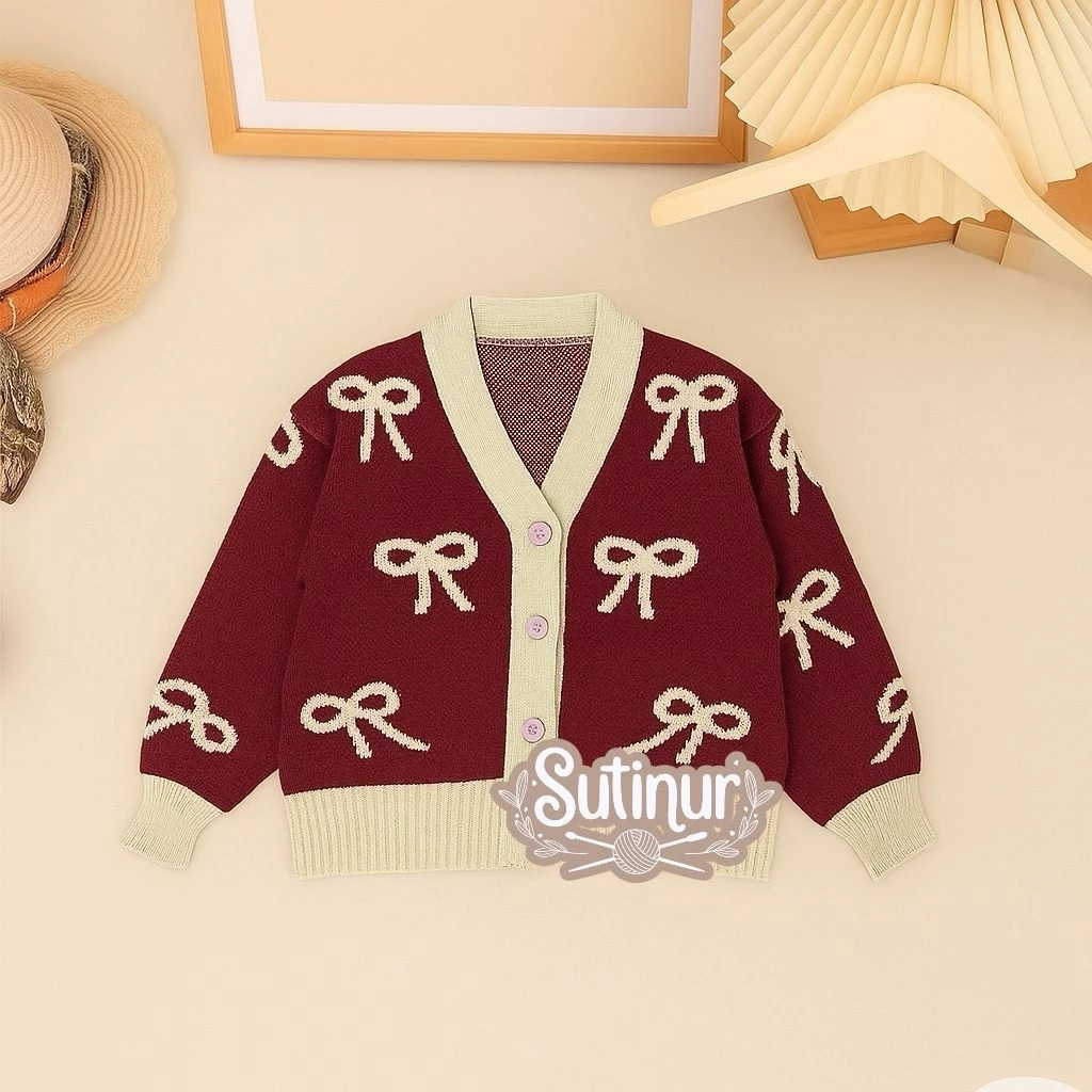 cardigan fuji motif pita